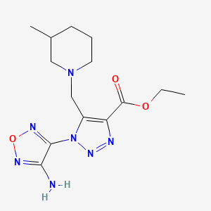 ethyl 1-(4-amino-1,2,5-oxadiazol-3-yl)-5-[(3-methylpiperidin-1-yl)methyl]-1H-1,2,3-triazole-4-carboxylate