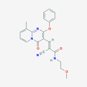 (2E)-2-Cyano-N-(2-methoxyethyl)-3-{9-methyl-4-oxo-2-phenoxy-4H-pyrido[1,2-A]pyrimidin-3-YL}prop-2-enamide