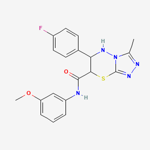 molecular formula C19H18FN5O2S B11576181 6-(4-fluorophenyl)-N-(3-methoxyphenyl)-3-methyl-6,7-dihydro-5H-[1,2,4]triazolo[3,4-b][1,3,4]thiadiazine-7-carboxamide 