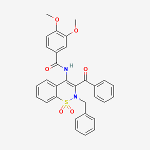 N-(3-benzoyl-2-benzyl-1,1-dioxido-2H-1,2-benzothiazin-4-yl)-3,4-dimethoxybenzamide