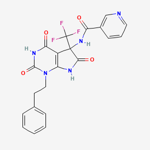 N-[2,4,6-trioxo-1-(2-phenylethyl)-5-(trifluoromethyl)-2,3,4,5,6,7-hexahydro-1H-pyrrolo[2,3-d]pyrimidin-5-yl]pyridine-3-carboxamide