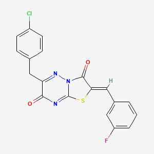 (2Z)-6-(4-chlorobenzyl)-2-(3-fluorobenzylidene)-7H-[1,3]thiazolo[3,2-b][1,2,4]triazine-3,7(2H)-dione