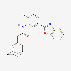 molecular formula C25H27N3O2 B11576239 2-(Adamantan-1-YL)-N-(2-methyl-5-{[1,3]oxazolo[4,5-B]pyridin-2-YL}phenyl)acetamide 