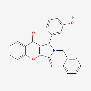 molecular formula C24H17NO4 B11576243 2-Benzyl-1-(3-hydroxyphenyl)-1,2-dihydrochromeno[2,3-c]pyrrole-3,9-dione 