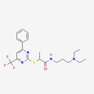 N-[3-(diethylamino)propyl]-2-{[4-phenyl-6-(trifluoromethyl)pyrimidin-2-yl]sulfanyl}propanamide