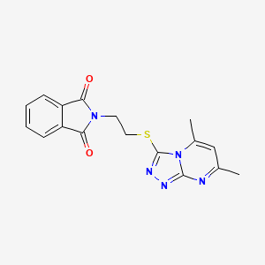 molecular formula C17H15N5O2S B11576263 2-{2-[(5,7-dimethyl[1,2,4]triazolo[4,3-a]pyrimidin-3-yl)sulfanyl]ethyl}-1H-isoindole-1,3(2H)-dione 