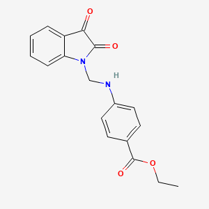 molecular formula C18H16N2O4 B11576275 ethyl 4-{[(2,3-dioxo-2,3-dihydro-1H-indol-1-yl)methyl]amino}benzoate 