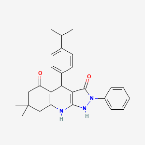 7,7-dimethyl-2-phenyl-4-[4-(propan-2-yl)phenyl]-4,7,8,9-tetrahydro-1H-pyrazolo[3,4-b]quinoline-3,5(2H,6H)-dione