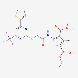 2-Ethyl 4-methyl 3-methyl-5-[({[4-(thiophen-2-yl)-6-(trifluoromethyl)pyrimidin-2-yl]sulfanyl}acetyl)amino]thiophene-2,4-dicarboxylate