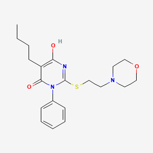 molecular formula C20H27N3O3S B11576337 5-butyl-6-hydroxy-2-{[2-(morpholin-4-yl)ethyl]sulfanyl}-3-phenylpyrimidin-4(3H)-one 