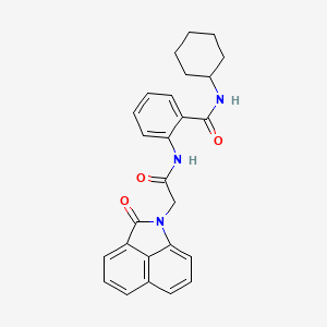 molecular formula C26H25N3O3 B11576348 N-cyclohexyl-2-{[(2-oxobenzo[cd]indol-1(2H)-yl)acetyl]amino}benzamide 