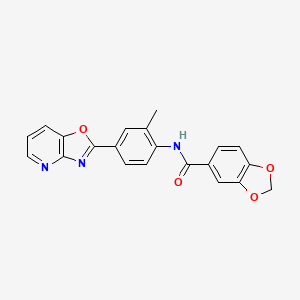 N-[2-methyl-4-([1,3]oxazolo[4,5-b]pyridin-2-yl)phenyl]-1,3-benzodioxole-5-carboxamide