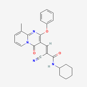 (2E)-2-Cyano-N-cyclohexyl-3-{9-methyl-4-oxo-2-phenoxy-4H-pyrido[1,2-A]pyrimidin-3-YL}prop-2-enamide