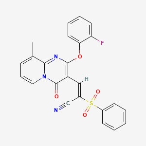 (2E)-3-[2-(2-fluorophenoxy)-9-methyl-4-oxo-4H-pyrido[1,2-a]pyrimidin-3-yl]-2-(phenylsulfonyl)prop-2-enenitrile