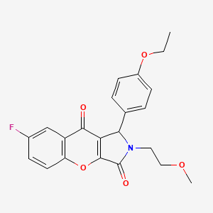 molecular formula C22H20FNO5 B11576437 1-(4-Ethoxyphenyl)-7-fluoro-2-(2-methoxyethyl)-1,2-dihydrochromeno[2,3-c]pyrrole-3,9-dione 