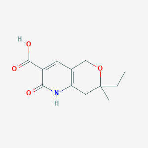 7-ethyl-7-methyl-2-oxo-1,5,7,8-tetrahydro-2H-pyrano[4,3-b]pyridine-3-carboxylic acid