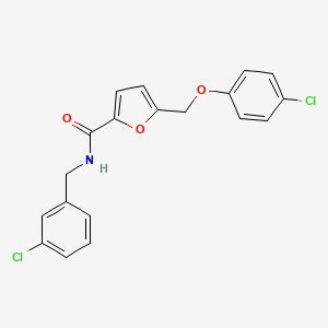 molecular formula C19H15Cl2NO3 B11576510 5-[(4-chlorophenoxy)methyl]-N-[(3-chlorophenyl)methyl]furan-2-carboxamide 