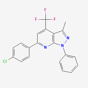 6-(4-chlorophenyl)-3-methyl-1-phenyl-4-(trifluoromethyl)-1H-pyrazolo[3,4-b]pyridine