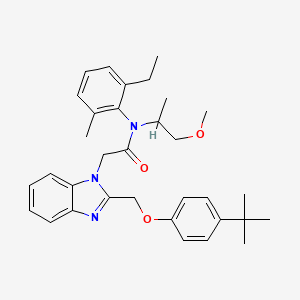 molecular formula C33H41N3O3 B11576534 2-{2-[(4-tert-butylphenoxy)methyl]-1H-benzimidazol-1-yl}-N-(2-ethyl-6-methylphenyl)-N-(1-methoxypropan-2-yl)acetamide 