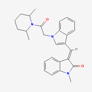 (3E)-3-({1-[2-(2,6-dimethylpiperidin-1-yl)-2-oxoethyl]-1H-indol-3-yl}methylidene)-1-methyl-1,3-dihydro-2H-indol-2-one