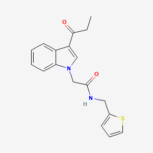 2-(3-propanoyl-1H-indol-1-yl)-N-(thiophen-2-ylmethyl)acetamide