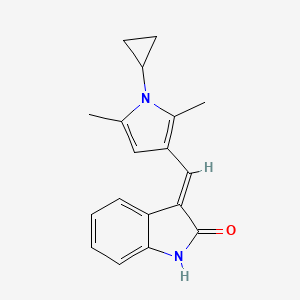 (3E)-3-[(1-cyclopropyl-2,5-dimethyl-1H-pyrrol-3-yl)methylidene]-1,3-dihydro-2H-indol-2-one