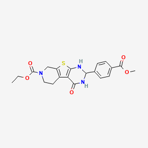 molecular formula C20H21N3O5S B11576607 ethyl 5-(4-methoxycarbonylphenyl)-3-oxo-8-thia-4,6,11-triazatricyclo[7.4.0.02,7]trideca-1(9),2(7)-diene-11-carboxylate 