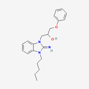 1-(2-imino-3-pentyl-2,3-dihydro-1H-benzimidazol-1-yl)-3-phenoxypropan-2-ol