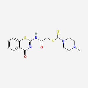 molecular formula C16H18N4O2S3 B11576619 2-oxo-2-[(4-oxo-4H-1,3-benzothiazin-2-yl)amino]ethyl 4-methylpiperazine-1-carbodithioate 