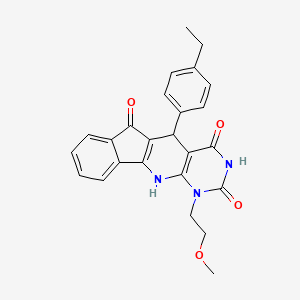 molecular formula C25H23N3O4 B11576629 2-(4-ethylphenyl)-7-(2-methoxyethyl)-5,7,9-triazatetracyclo[8.7.0.03,8.011,16]heptadeca-1(10),3(8),11,13,15-pentaene-4,6,17-trione 