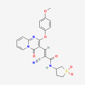 (2E)-2-cyano-N-(1,1-dioxidotetrahydrothiophen-3-yl)-3-[2-(4-methoxyphenoxy)-4-oxo-4H-pyrido[1,2-a]pyrimidin-3-yl]prop-2-enamide