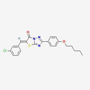 molecular formula C22H20ClN3O2S B11576634 (5Z)-5-(3-chlorobenzylidene)-2-[4-(pentyloxy)phenyl][1,3]thiazolo[3,2-b][1,2,4]triazol-6(5H)-one 