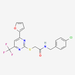 N-(4-chlorobenzyl)-2-{[4-(furan-2-yl)-6-(trifluoromethyl)pyrimidin-2-yl]sulfanyl}acetamide