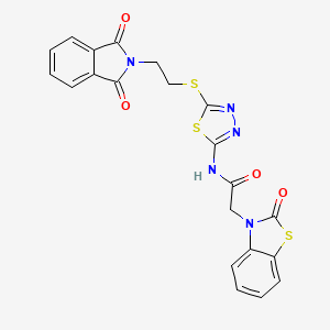 N-(5-{[2-(1,3-dioxo-1,3-dihydro-2H-isoindol-2-yl)ethyl]sulfanyl}-1,3,4-thiadiazol-2-yl)-2-(2-oxo-1,3-benzothiazol-3(2H)-yl)acetamide