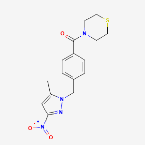 {4-[(5-methyl-3-nitro-1H-pyrazol-1-yl)methyl]phenyl}(thiomorpholin-4-yl)methanone