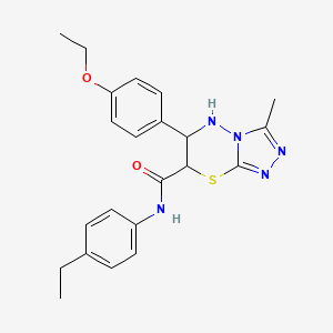 molecular formula C22H25N5O2S B11576681 6-(4-ethoxyphenyl)-N-(4-ethylphenyl)-3-methyl-6,7-dihydro-5H-[1,2,4]triazolo[3,4-b][1,3,4]thiadiazine-7-carboxamide 