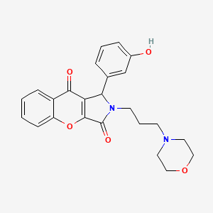 molecular formula C24H24N2O5 B11576695 1-(3-Hydroxyphenyl)-2-[3-(morpholin-4-yl)propyl]-1,2-dihydrochromeno[2,3-c]pyrrole-3,9-dione 