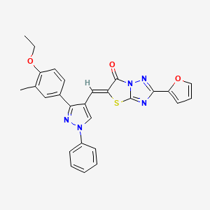 (5Z)-5-{[3-(4-ethoxy-3-methylphenyl)-1-phenyl-1H-pyrazol-4-yl]methylidene}-2-(furan-2-yl)[1,3]thiazolo[3,2-b][1,2,4]triazol-6(5H)-one