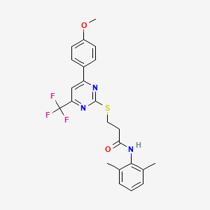 N-(2,6-dimethylphenyl)-3-{[4-(4-methoxyphenyl)-6-(trifluoromethyl)pyrimidin-2-yl]sulfanyl}propanamide