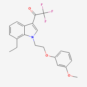 molecular formula C21H20F3NO3 B11576758 1-{7-ethyl-1-[2-(3-methoxyphenoxy)ethyl]-1H-indol-3-yl}-2,2,2-trifluoroethanone 