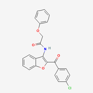 molecular formula C23H16ClNO4 B11576767 N-[2-(4-chlorobenzoyl)-1-benzofuran-3-yl]-2-phenoxyacetamide 