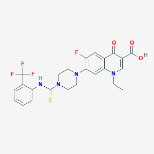 1-Ethyl-6-fluoro-4-oxo-7-(4-{[2-(trifluoromethyl)phenyl]carbamothioyl}piperazin-1-yl)-1,4-dihydroquinoline-3-carboxylic acid