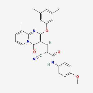 (2E)-2-cyano-3-[2-(3,5-dimethylphenoxy)-9-methyl-4-oxo-4H-pyrido[1,2-a]pyrimidin-3-yl]-N-(4-methoxyphenyl)prop-2-enamide