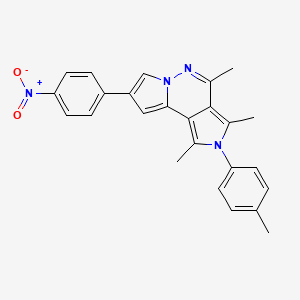 3,5,7-trimethyl-4-(4-methylphenyl)-11-(4-nitrophenyl)-4,8,9-triazatricyclo[7.3.0.02,6]dodeca-1(12),2,5,7,10-pentaene