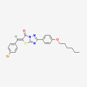 molecular formula C23H22BrN3O2S B11576813 (5Z)-5-(4-bromobenzylidene)-2-[4-(hexyloxy)phenyl][1,3]thiazolo[3,2-b][1,2,4]triazol-6(5H)-one 