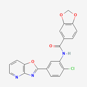 N-[2-chloro-5-([1,3]oxazolo[4,5-b]pyridin-2-yl)phenyl]-1,3-benzodioxole-5-carboxamide