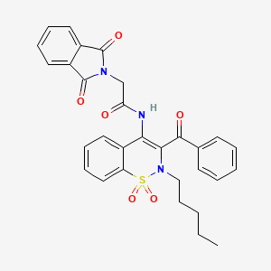 N-[1,1-dioxido-2-pentyl-3-(phenylcarbonyl)-2H-1,2-benzothiazin-4-yl]-2-(1,3-dioxo-1,3-dihydro-2H-isoindol-2-yl)acetamide