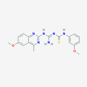 molecular formula C19H20N6O2S B11576838 1-[N-(6-methoxy-4-methylquinazolin-2-yl)carbamimidoyl]-3-(3-methoxyphenyl)thiourea 