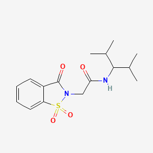 molecular formula C16H22N2O4S B11576858 N-(2,4-dimethylpentan-3-yl)-2-(1,1,3-trioxo-1,2-benzothiazol-2-yl)acetamide 