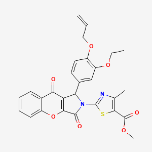 molecular formula C28H24N2O7S B11576873 methyl 2-{1-[3-ethoxy-4-(prop-2-en-1-yloxy)phenyl]-3,9-dioxo-3,9-dihydrochromeno[2,3-c]pyrrol-2(1H)-yl}-4-methyl-1,3-thiazole-5-carboxylate 